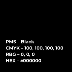 Box showing color codes for Black (see below).